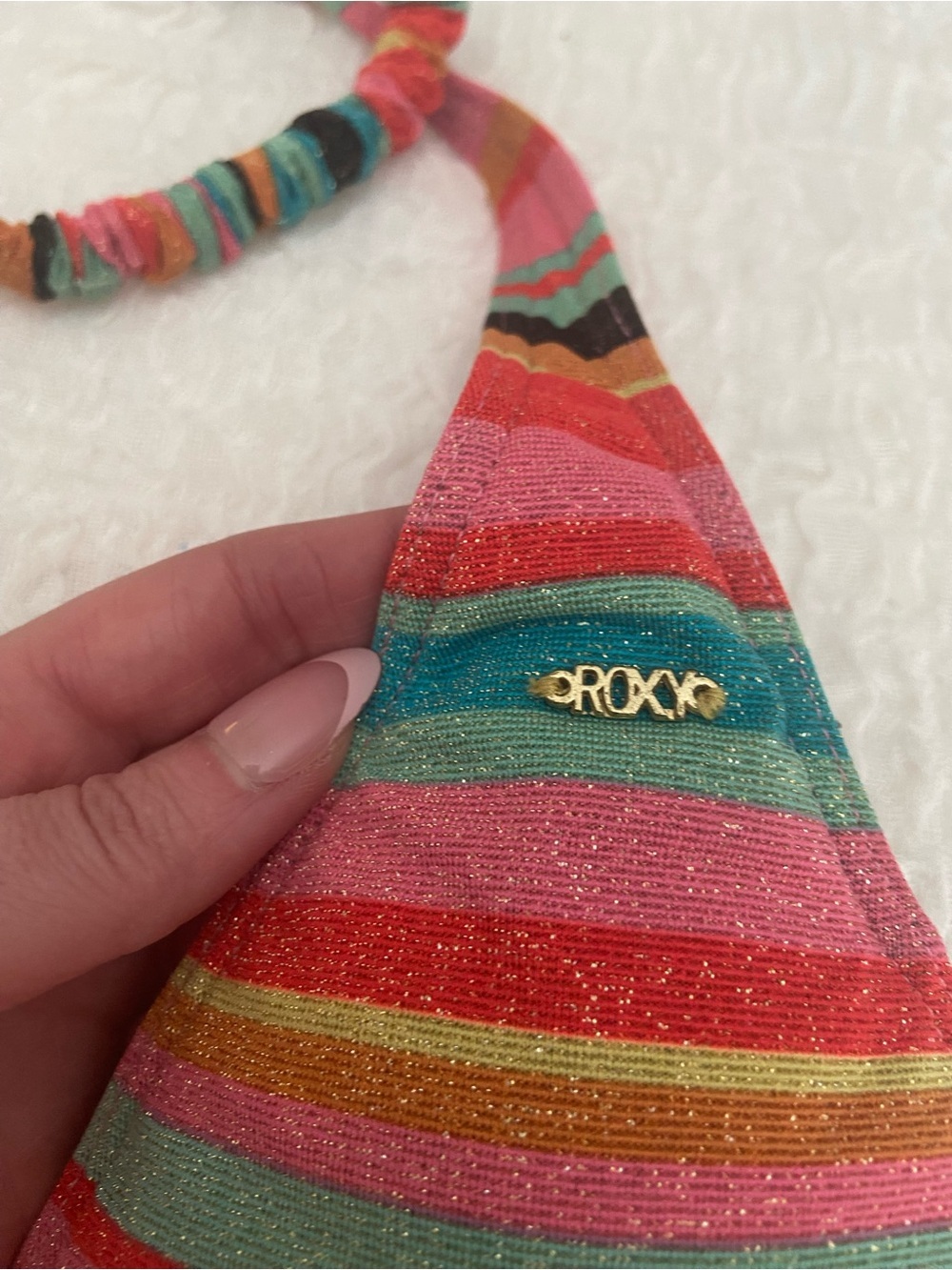 NWT ROXY SHIMMER STRIPE BIKINI SIZE SMALL/MEDIUM - Picture 8 of 10